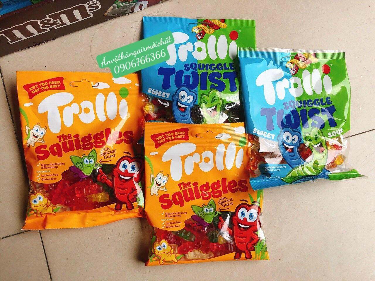 Kẹo Dẻo Trolli Squiggles Twist Đức Gói 100g