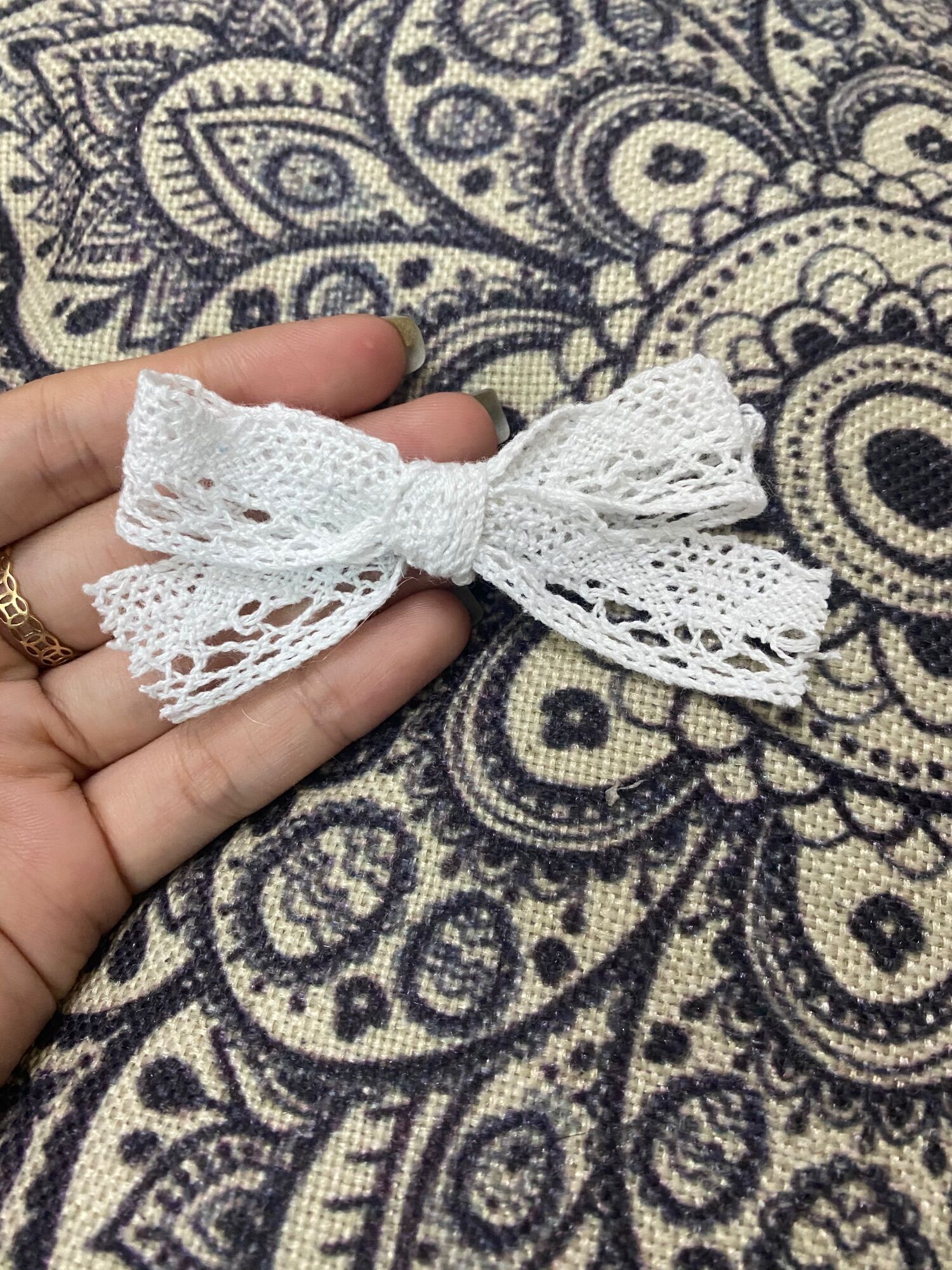 Kẹp tóc - cột tóc nơ ren tiểu thư bản vừa và nhỏ