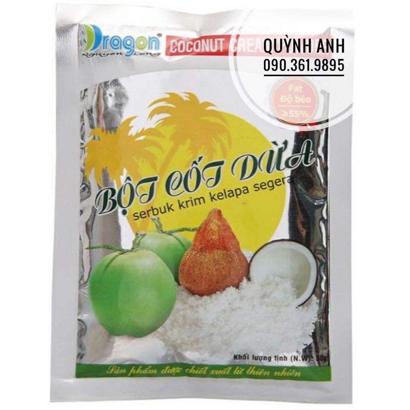 10 gói Bột cốt dừa Dragon Nguyễn Long gói 50g
