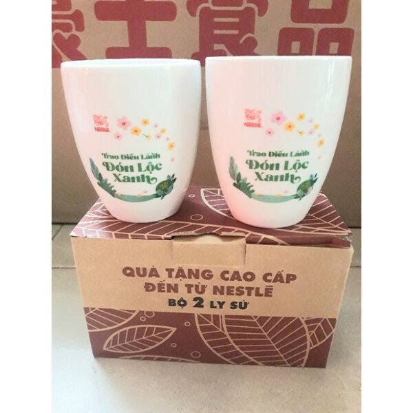 Bộ 2 ly sứ nescafe cao cấp dong hwa