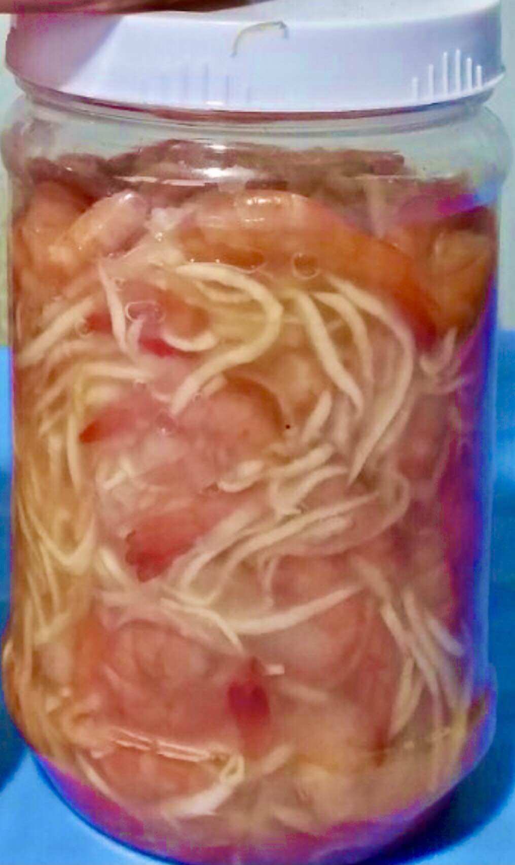 Hủ 1kg mắm tôm đất Cà Mau mix đu đủ nhà làm