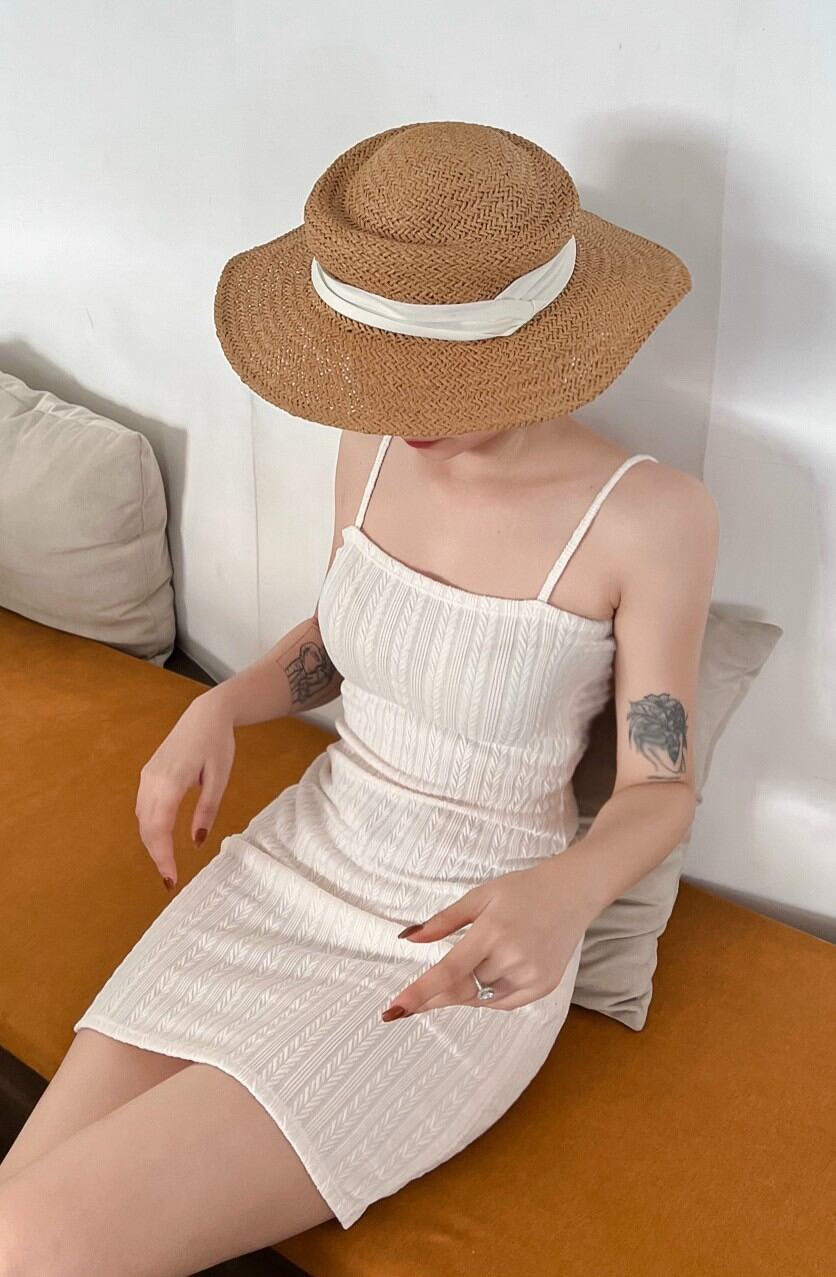 Đầm 2 Dây Ôm Body Len Gân Xương Cá