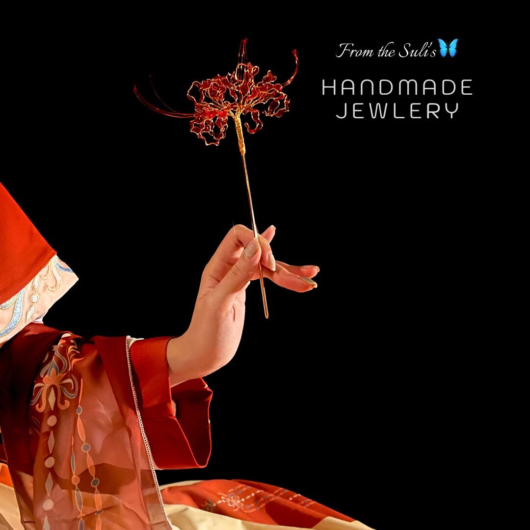 Trâm cài tóc Bỉ Ngạn hoa, phụ kiện thủ công [Suli'shandmade]