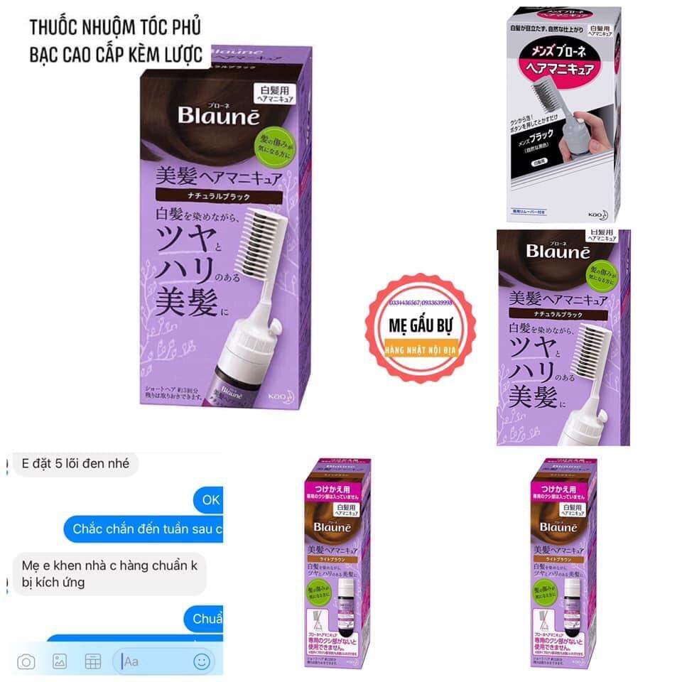 Máy  nhuộm tóc Phủ bạc màu đen Blaune kèm lược