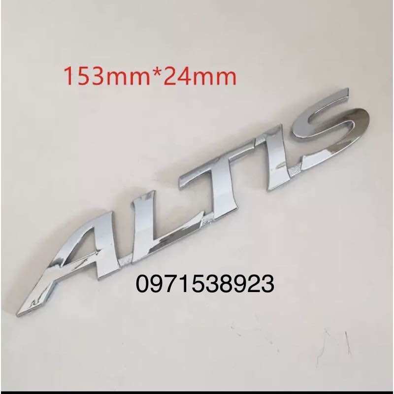 Chữ TOYOTA COROLLA ALTIS dán đuôi xe