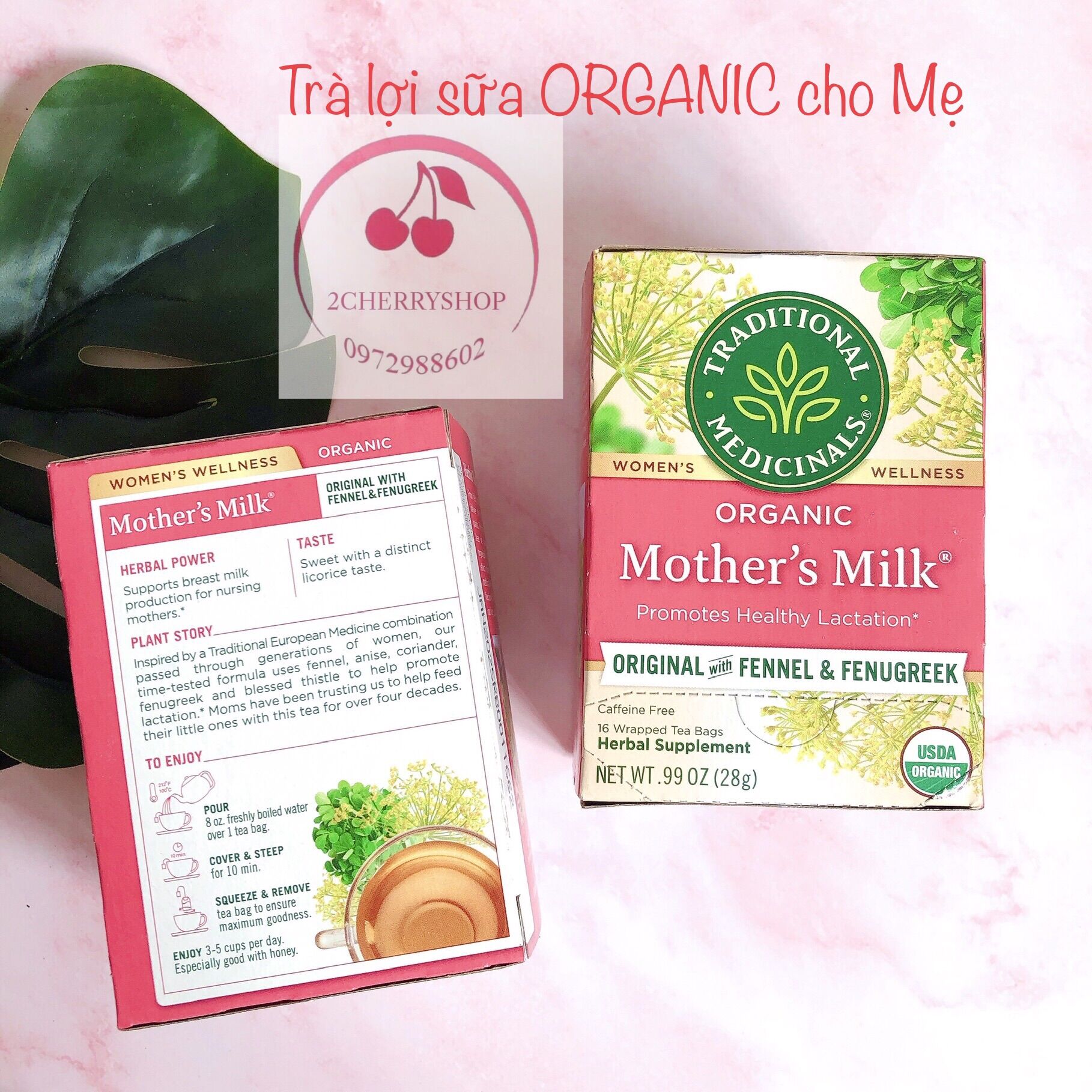 Trà lợi sữa organic mother milk cho mẹ sau sinh