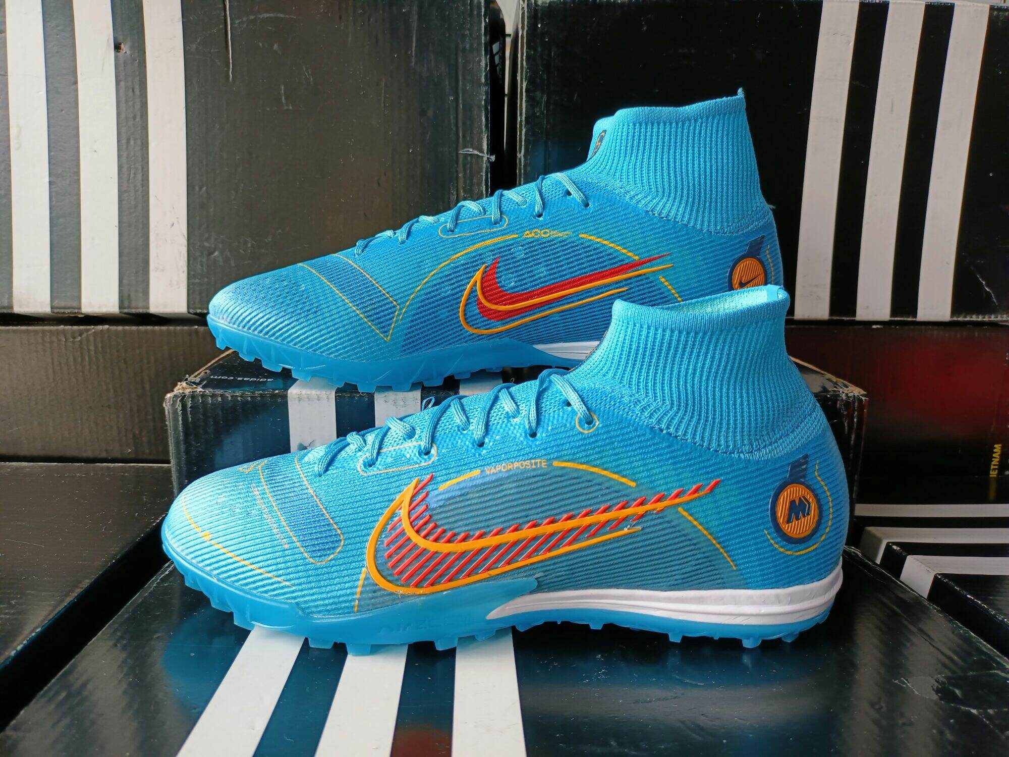 giày đá bóng mercurial superfly 8 elite Cao cổ TF ( Xanh dương)