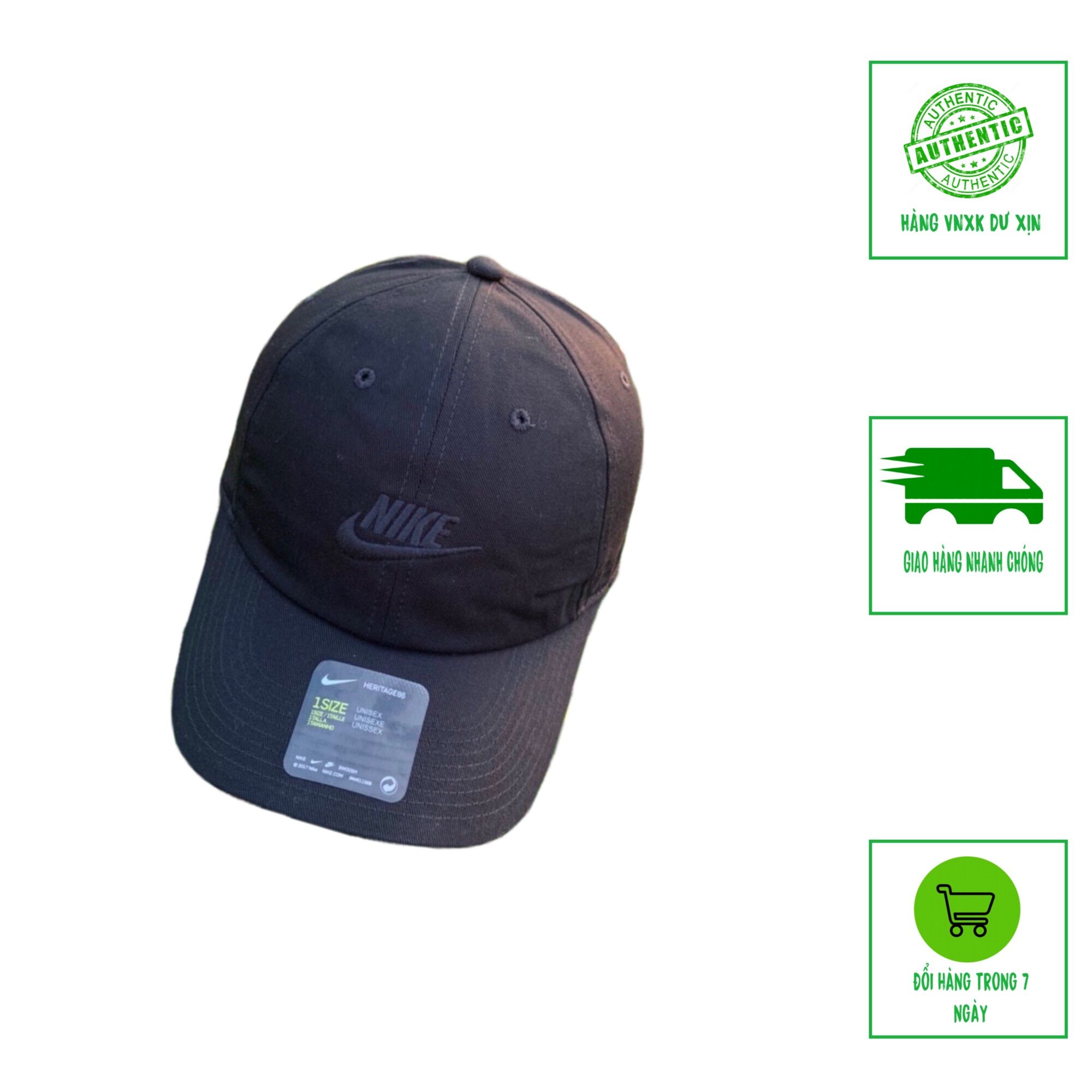 Nón lưỡi trai n.i.k.e heritage 86 đen