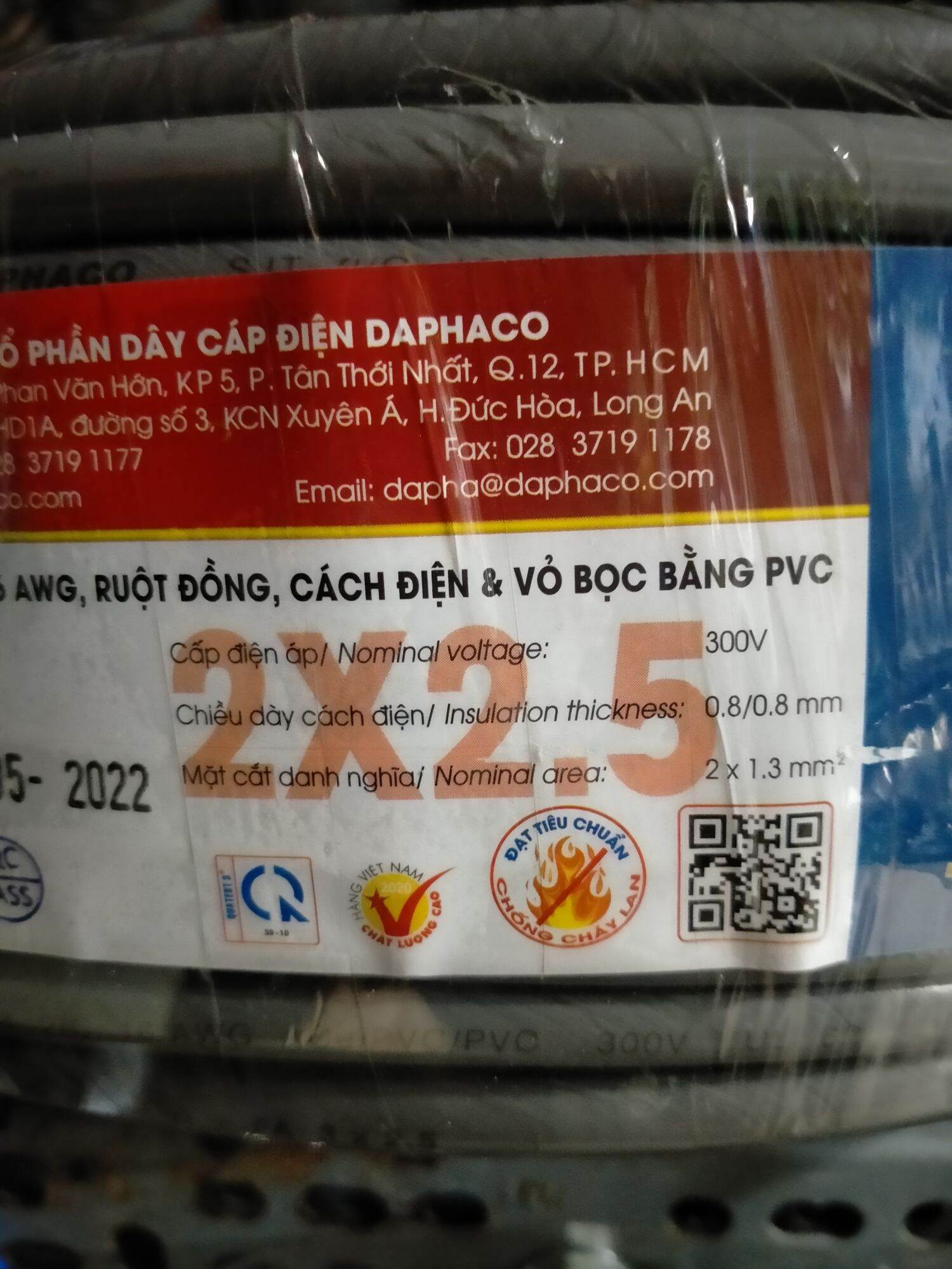 [HCM] Dây điện đôi tròn 2x1.5 & 2x2.5  DAPHACO