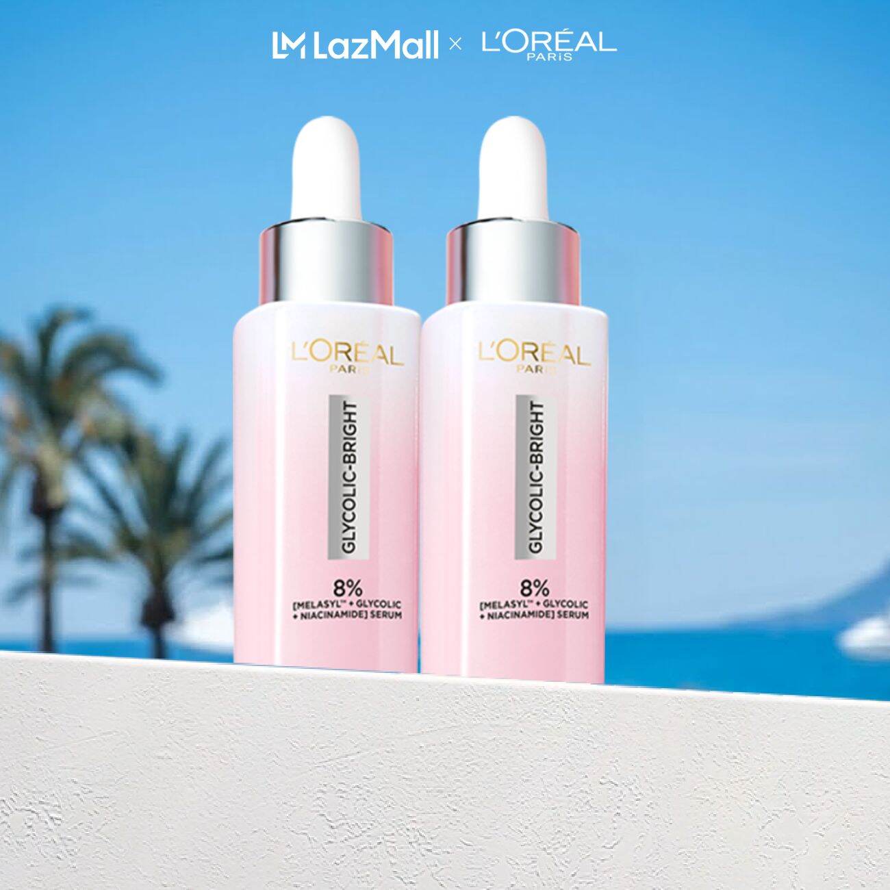 Bộ 2 Serum Glycolic Melasyl 8% [Melasyl+Glycolic+Niacinamide] dưỡng sáng da, mờ thâm mụn  nám Loreal Paris