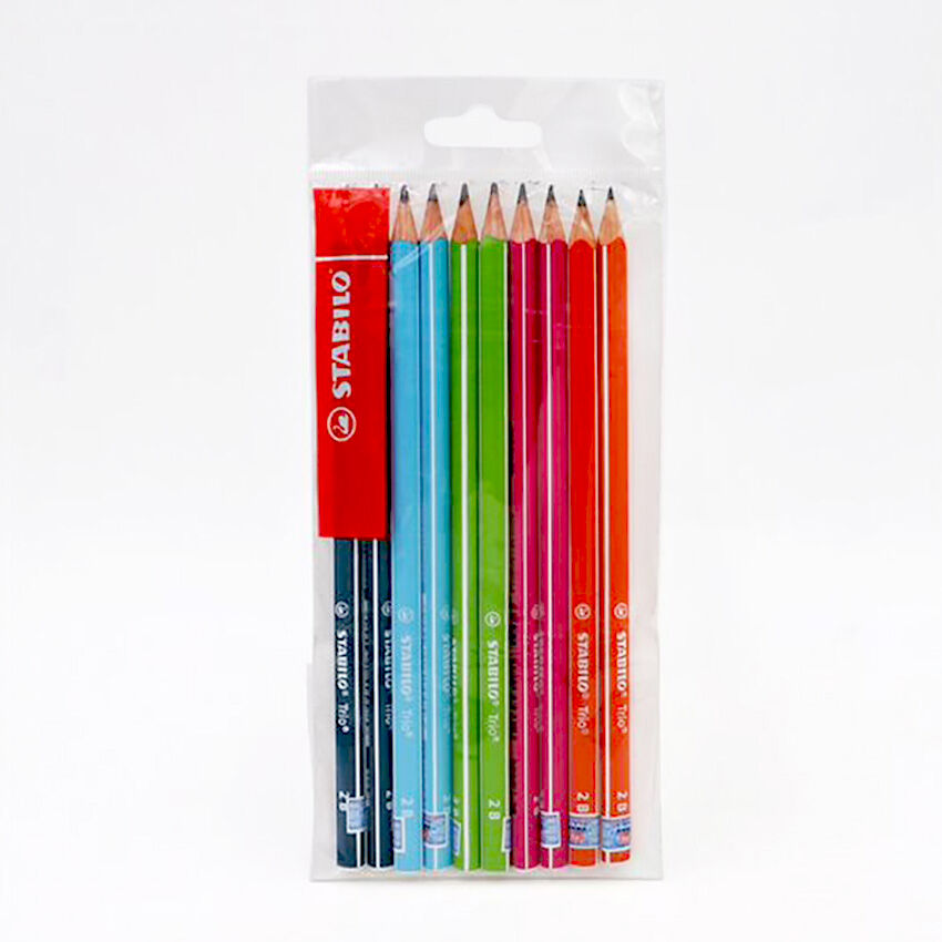 Combo 10 bộ bút chì gỗ stabilo trio 369 2b thân tam giác