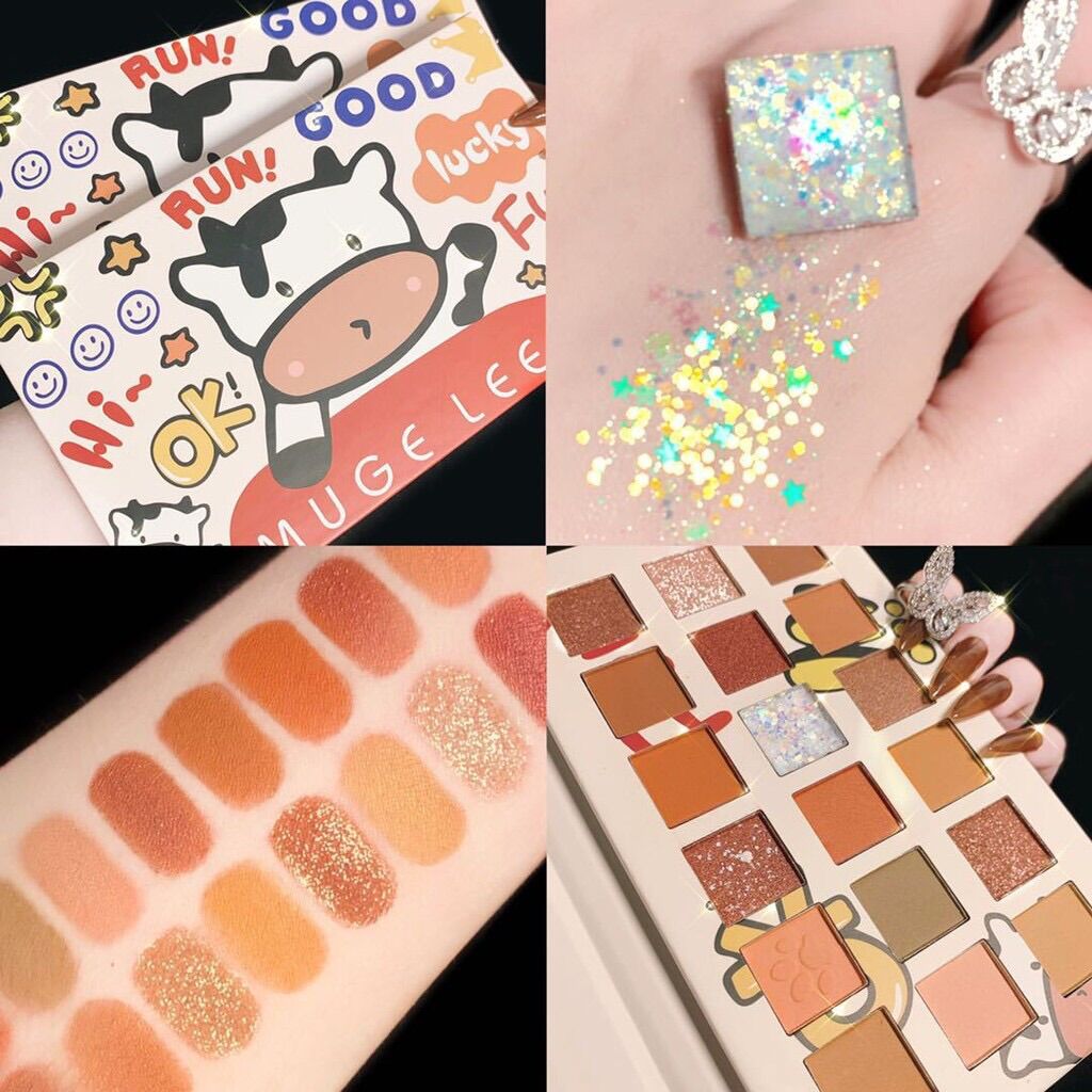 Bảng phấn mắt 18 ô muge leen bò sữa sena beauty
