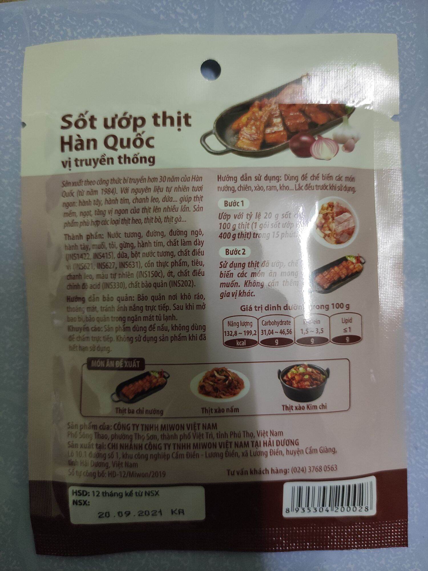 Combo 10 bịch Sốt ướp thịt Hàn Quốc vị truyền thống