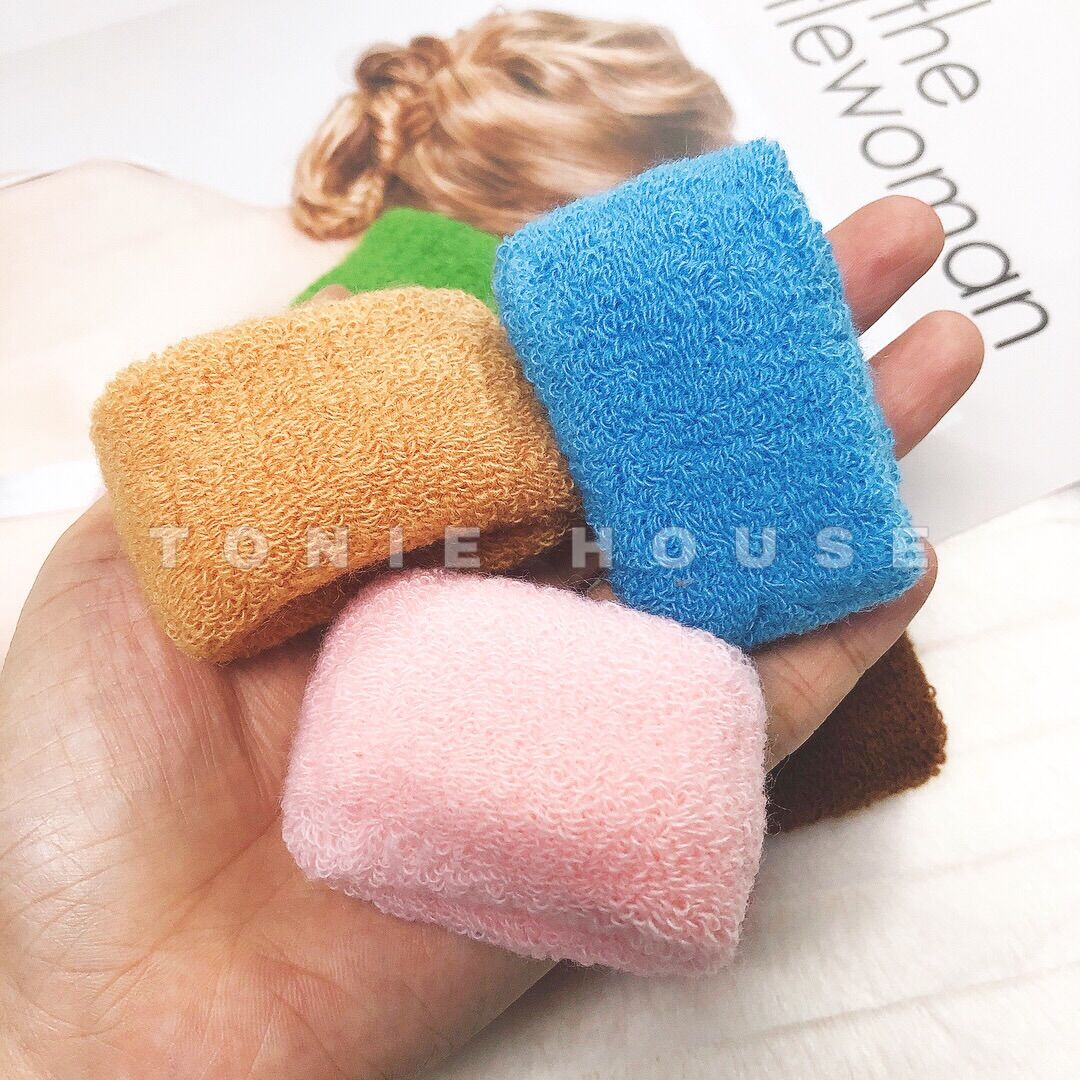 Set 5 cột tóc len thun màu ngẫu nhiên bản 4cm