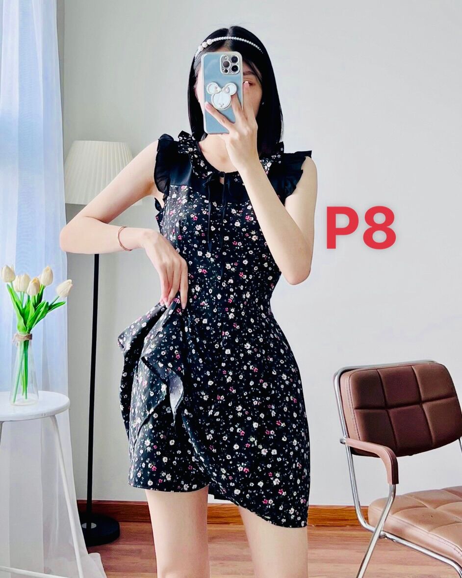 Đầm váy kèm quần đùi, lụa hàn, mát mịn.