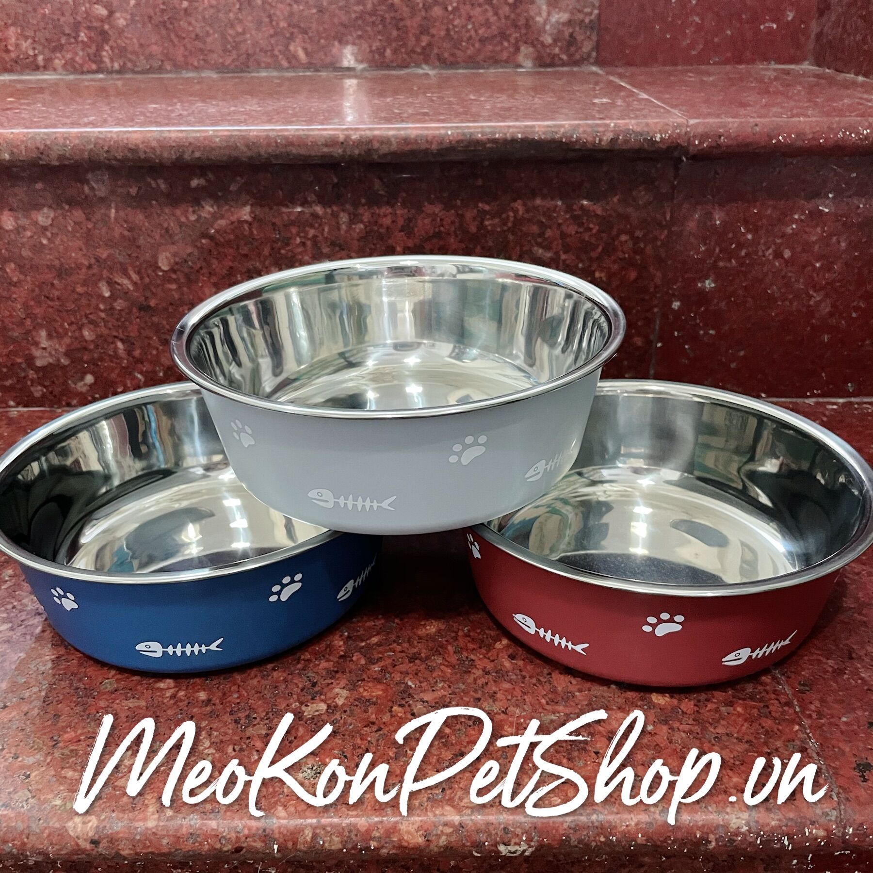 Bát ăn inox size lớn cho thú cưng