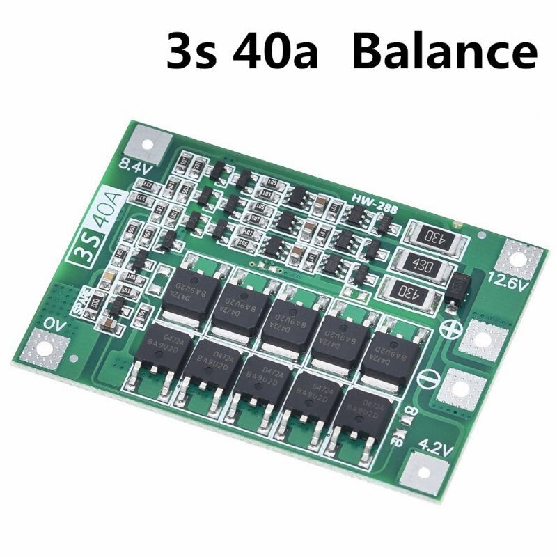 Mạch 3s - 40a cân bằng 12v. mạch bảo vệ khối pin lithium ion 3s 18650 26650, dòng xả cao