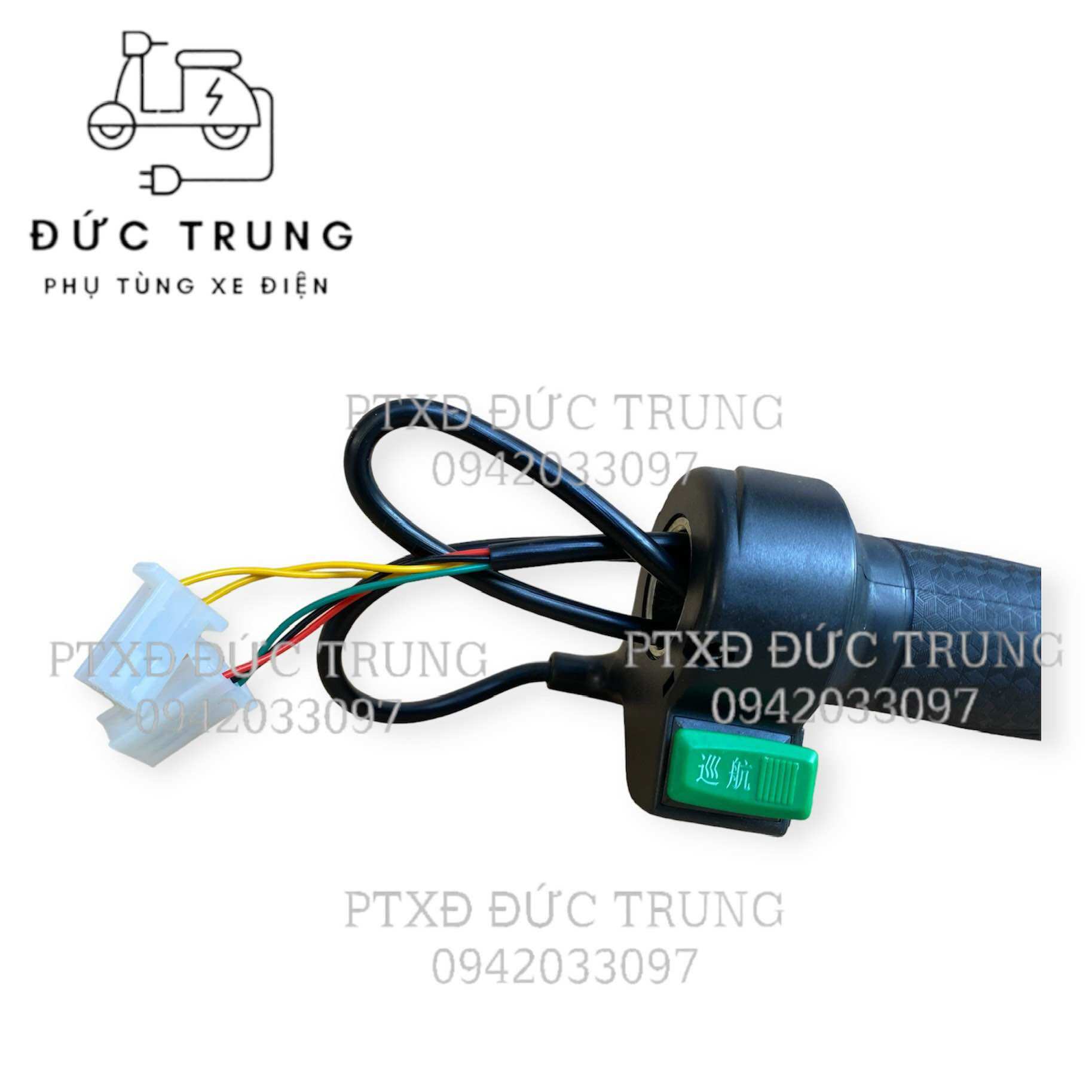 Tay ga xe điện có nút còi, đèn
