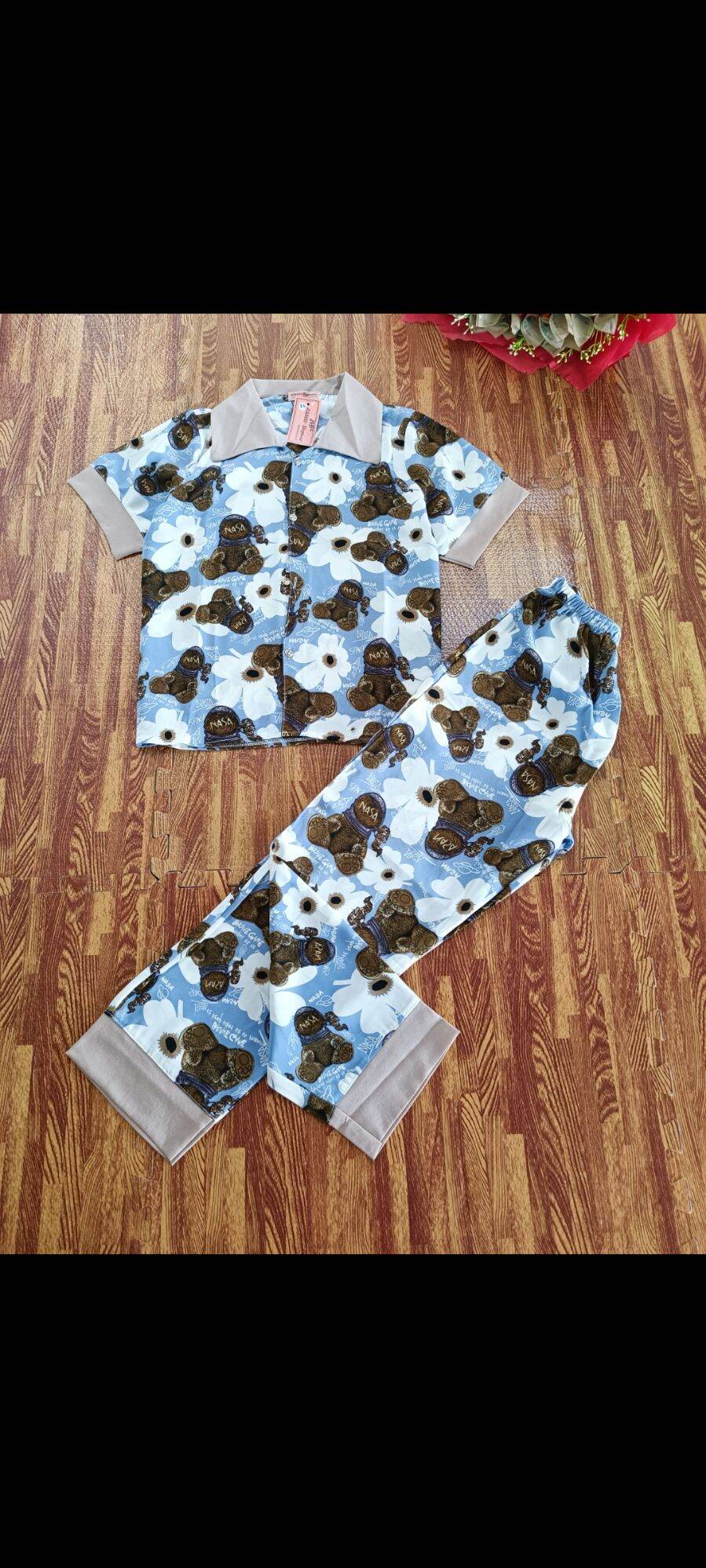 Pijama lụa mango cộc tay và cánh dơi bộ ngủ mịn mát Ảnh thật shop chụp