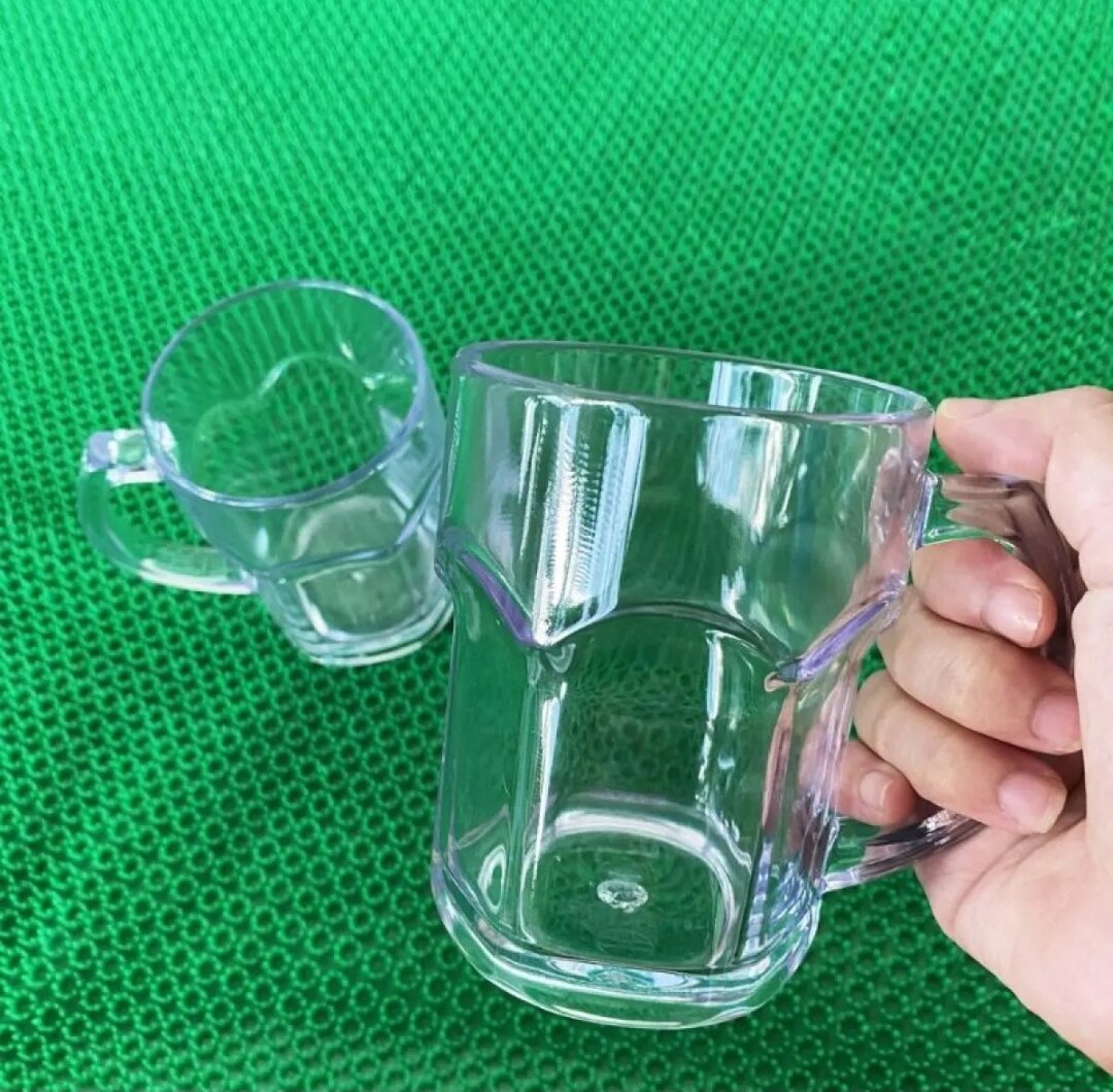 Set 100 cốc uống nước nhựa giả thủy tinh có quai