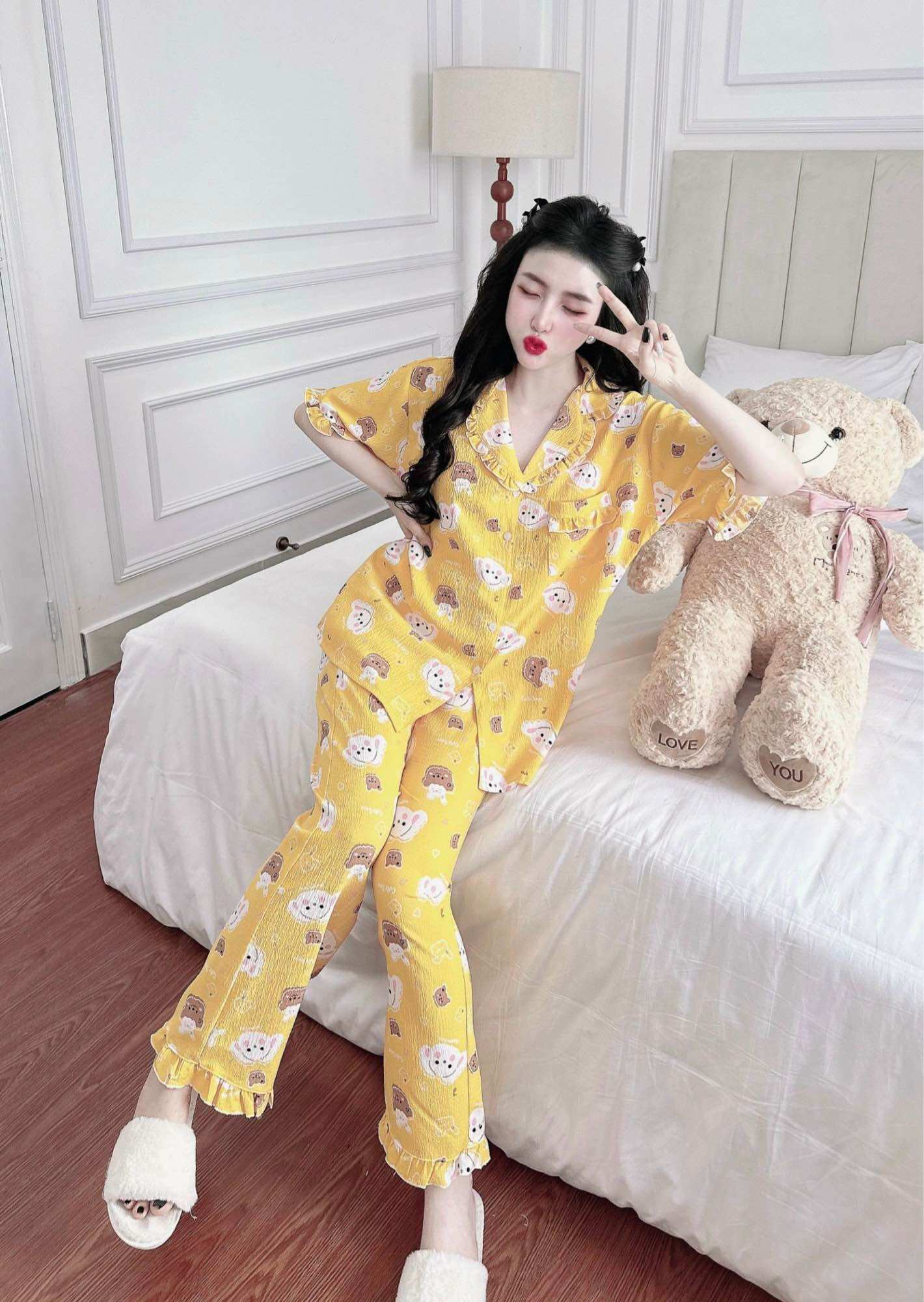 Đồ bộ Đũi Xốp Form chuẩn Bigsize 55-100kg - Chất mát