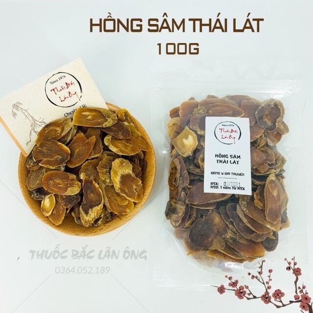 100g hồng sâm thái lát