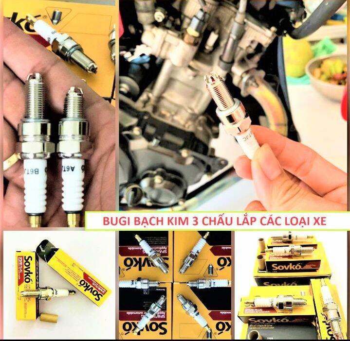 BUGI BẠCH KIM 3 CHẤU XE MÁY ĐÁNH LỬA SIÊU MẠNH