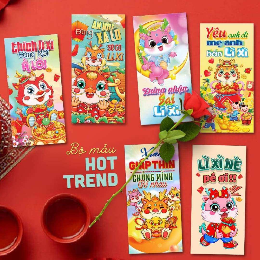 Set 20 bao lì xì tết 2024 nhiều mẫu