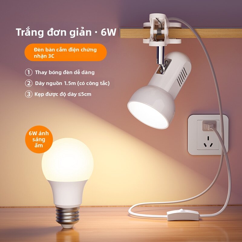 Đèn Bàn Kẹp Chống Chói Cho Học Tập Cắm Điện