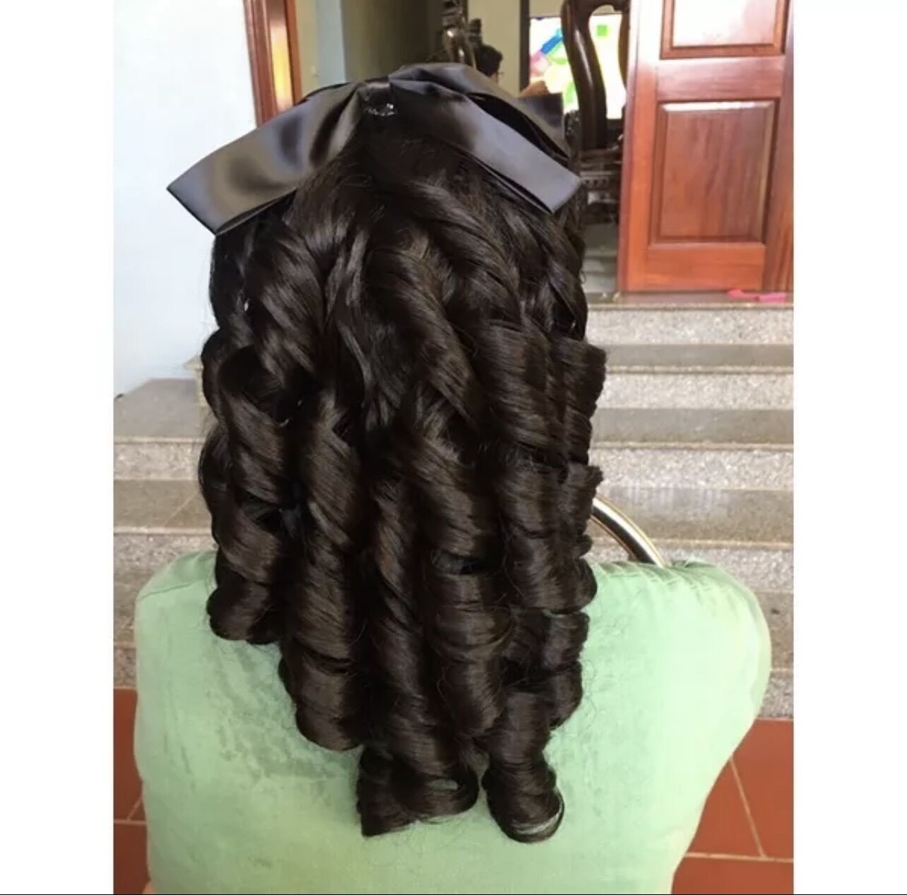 Tóc búi cài xoăn nơ dạng cài siu đẹp cho người lớn 🔸bichngocvic' s shop
