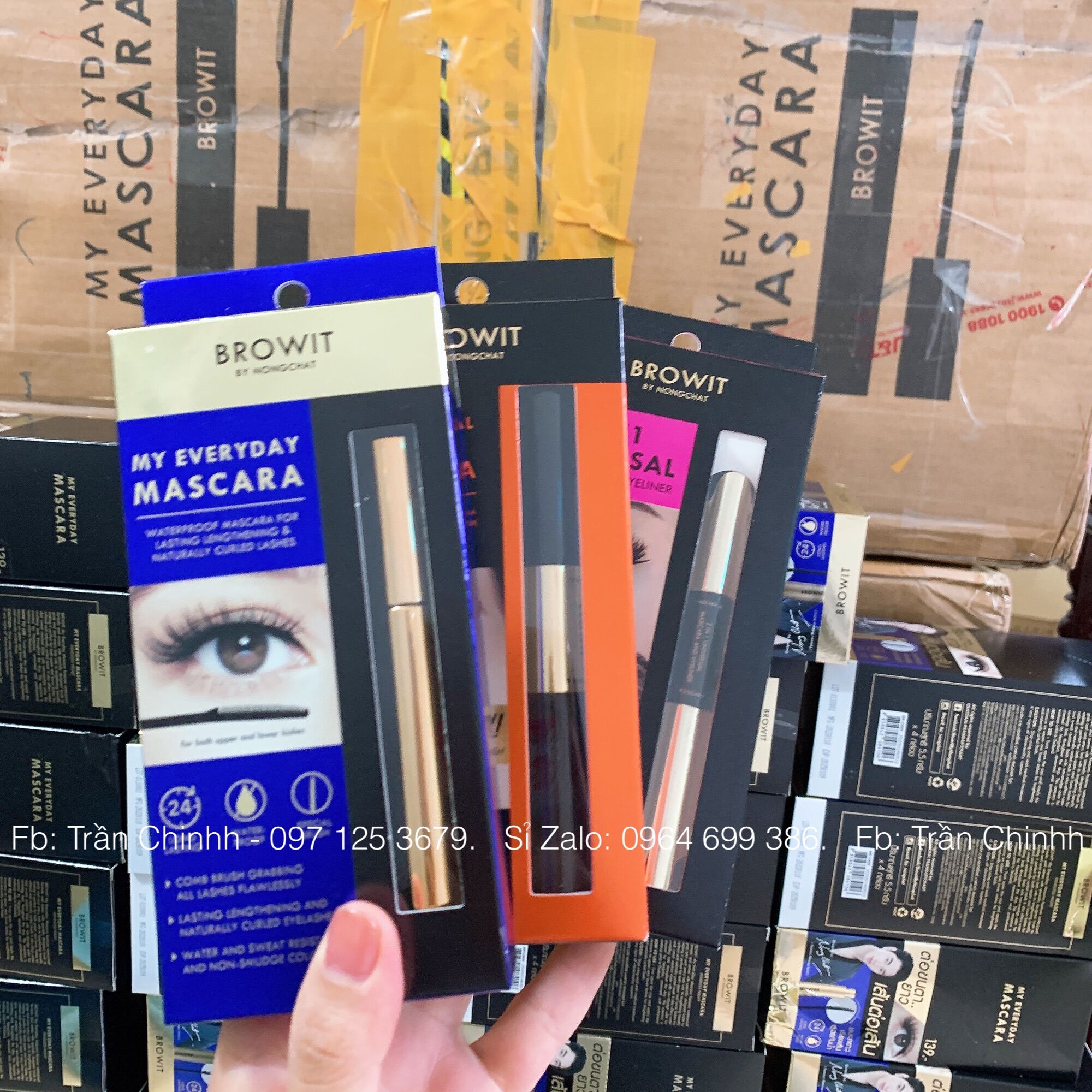 Date 2025 - Chuốt mi Nongchat Browit 1 đầu, 2 đầu Mascara siêu dài, dày và tơi mi