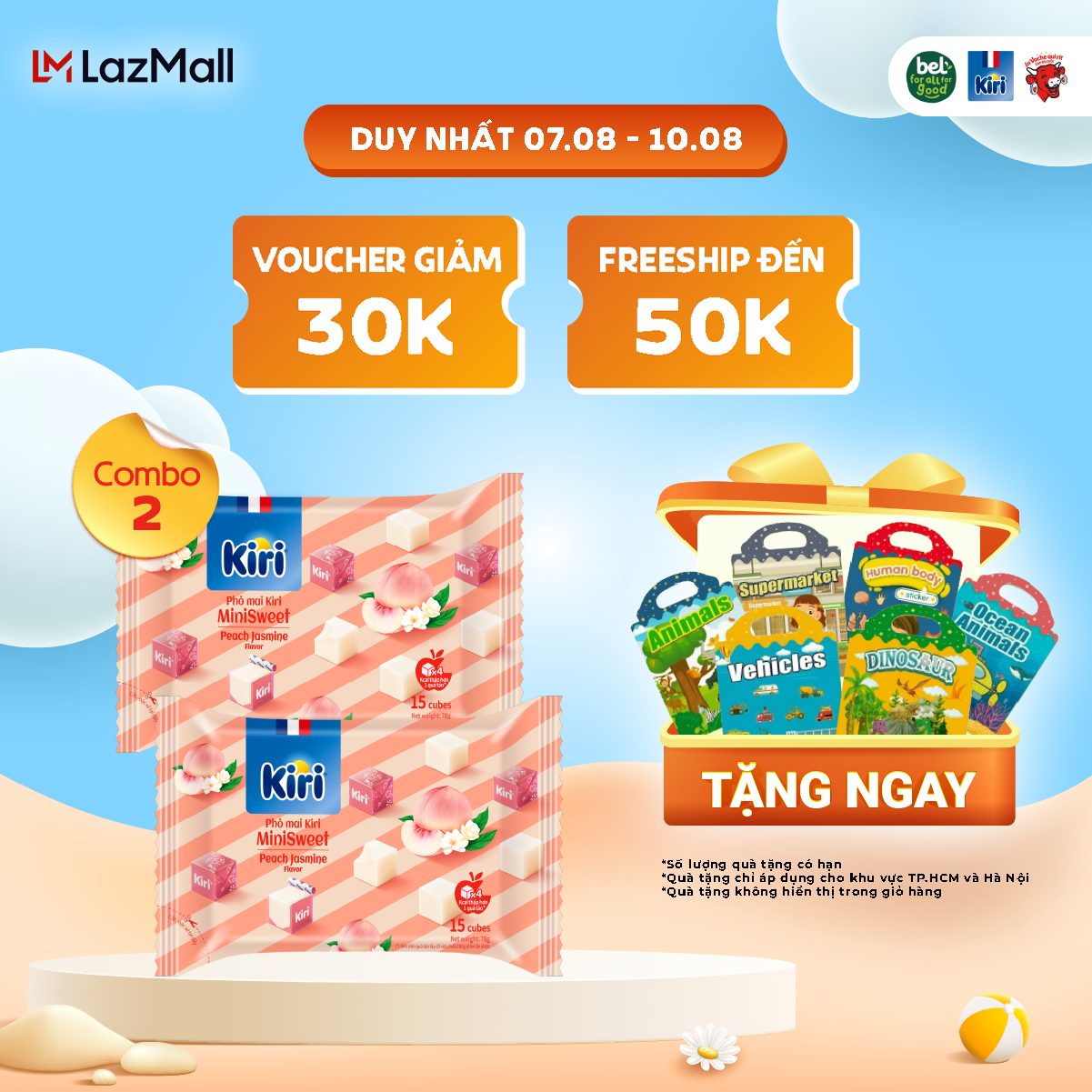 Combo 2 Phô mai Kiri vị đào hoa nhài 15C 78g