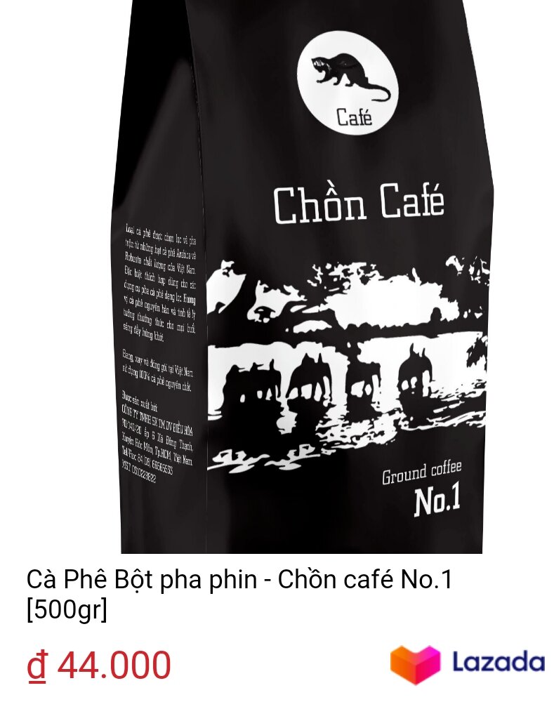cà phê chồn đặc biệt gói 500g