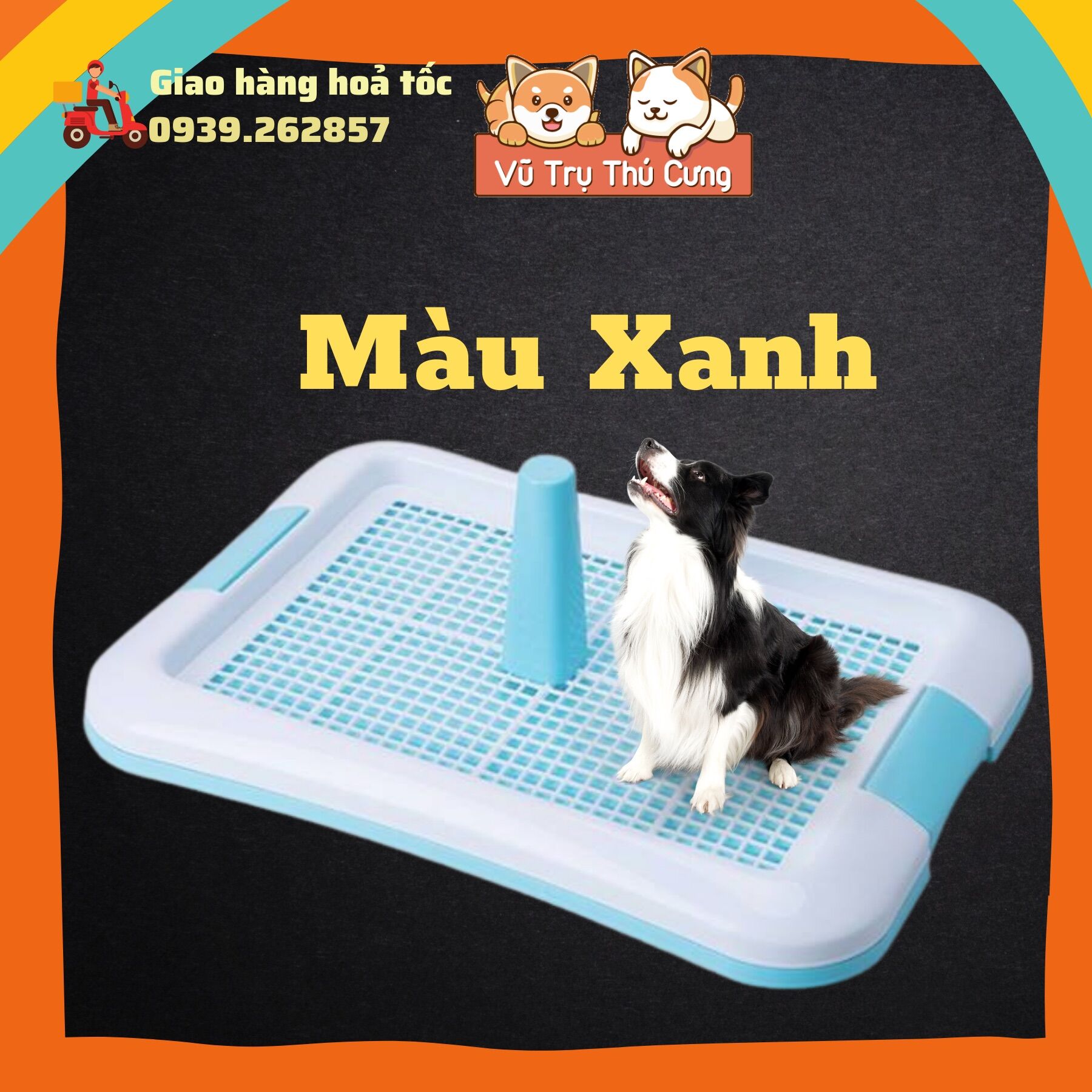 Khay vệ sinh cho chó có cọc tè, dễ dàng vệ sinh