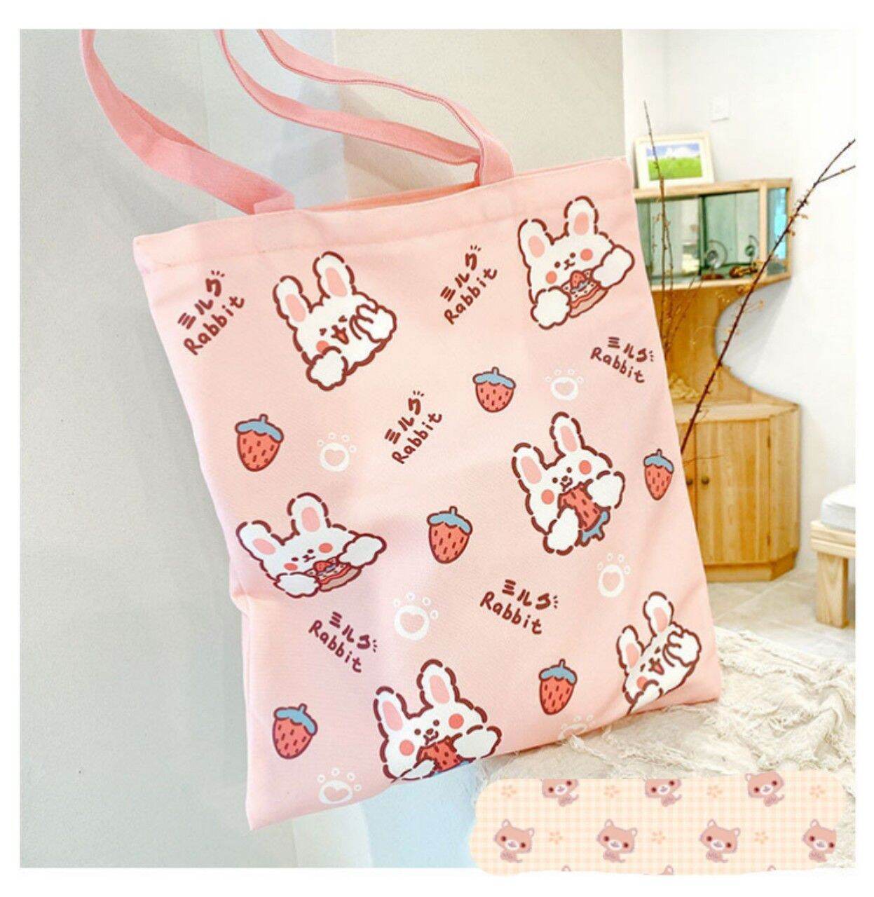 Túi Xách Vải Hình Gấu Dễ Thương Dành Cho Bạn Nữ ,Phù Hợp Đi Chơi Và Đi Học