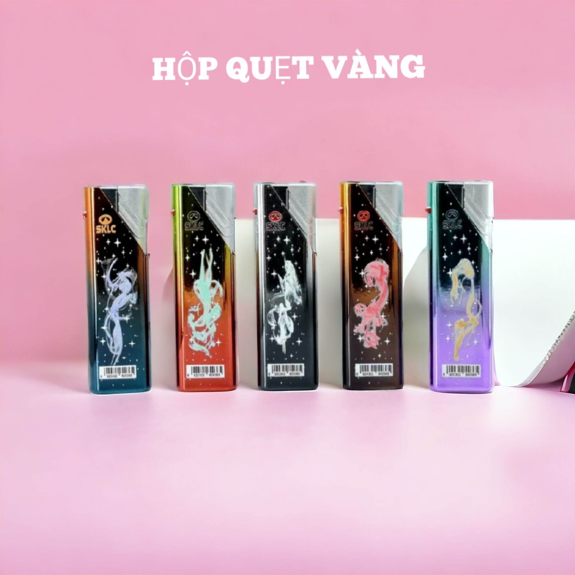 Combo 5 cái Hột quẹt/ Bật lửa  tia xanh mẫu GALAXY (bơm lại được)