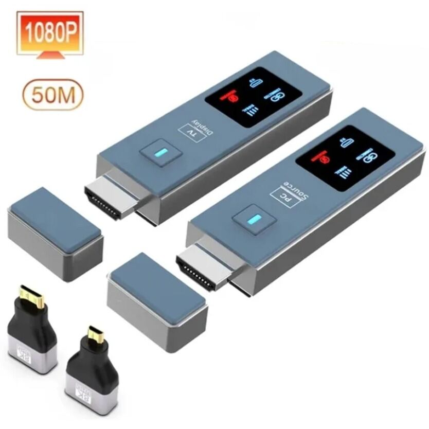 Bộ Thu Phát Video HDMI Không Dây 50M, Cáp Mở Rộng, Bộ Chuyển Đổi Hiển Thị Màn Hình Camera