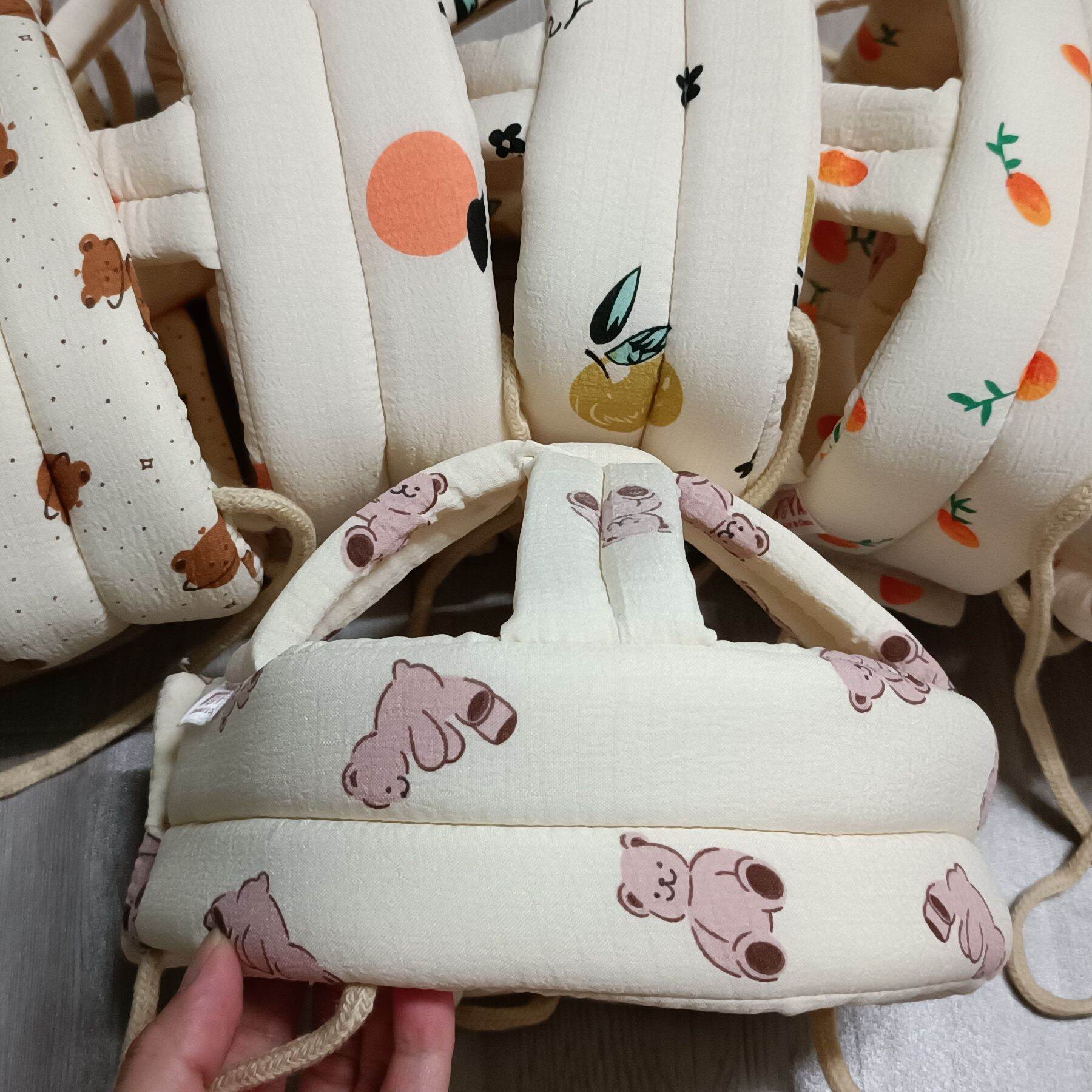 Mũ bảo vệ đầu cho bé Royal vải cotton hoặc vải muslin cao cấp - Nón bảo hiểm bảo vệ đầu cho bé tập ngồi/ tập bò/ tập đi an toàn