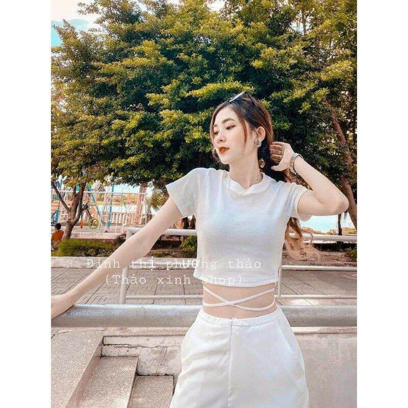 Áo crop top quấn eo siêu xịn xịn xò