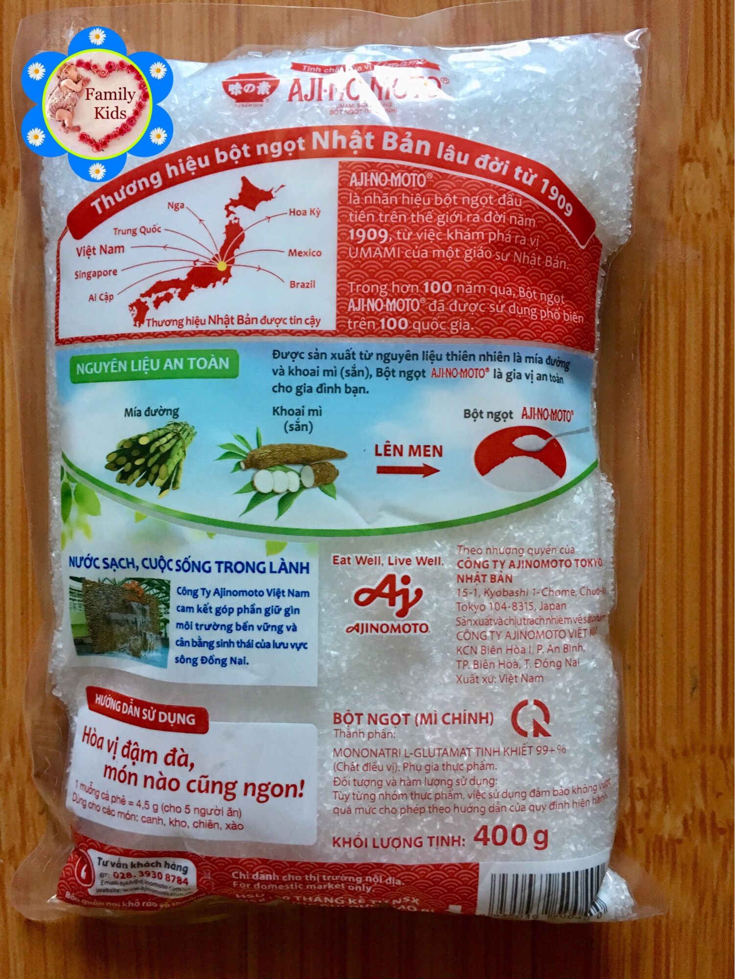 Bột ngọt Ajinomoto gói 400g hạt lớn