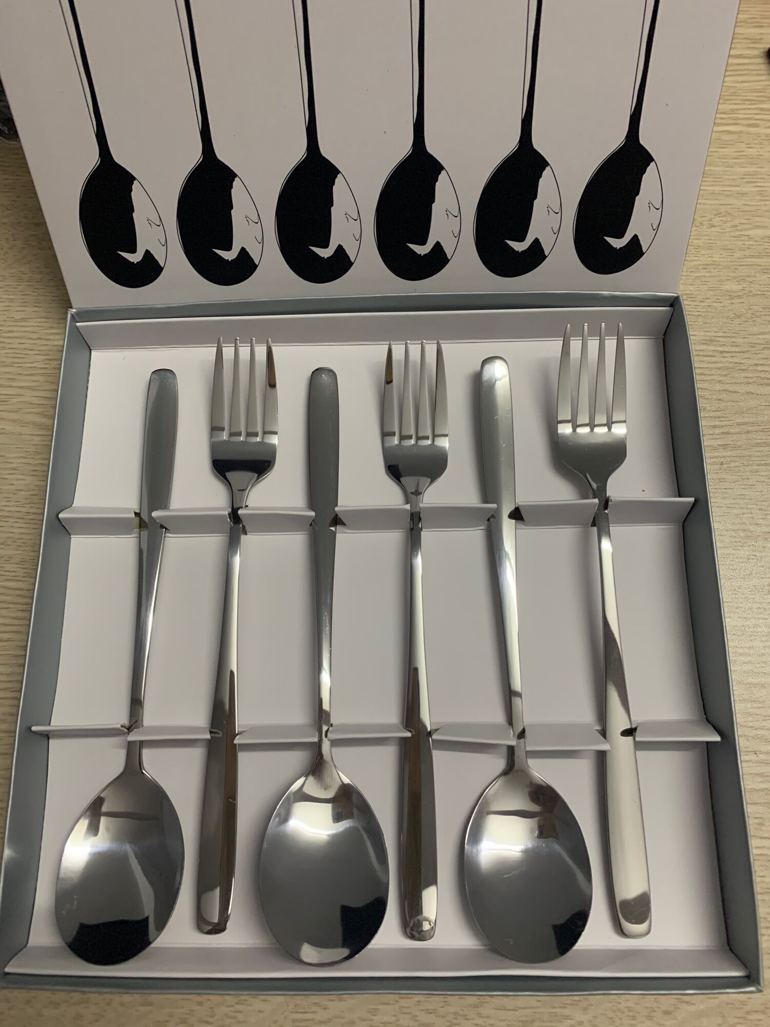 Bộ 6 Muỗng inox ăn cơm cán dài - S6