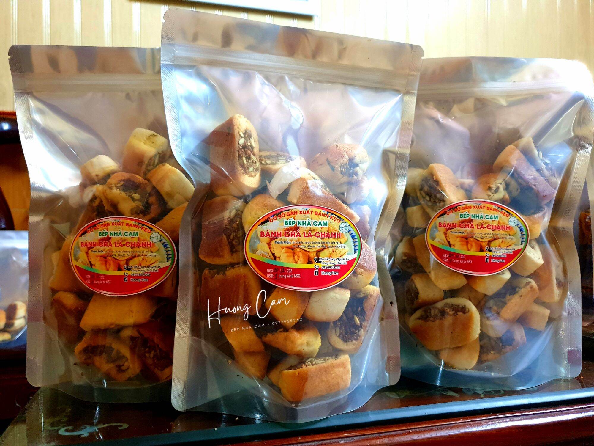 Bánh chả lá chanh Bếp Nhà Cam không đường, thơm giòn ngon tròn vị 500gr