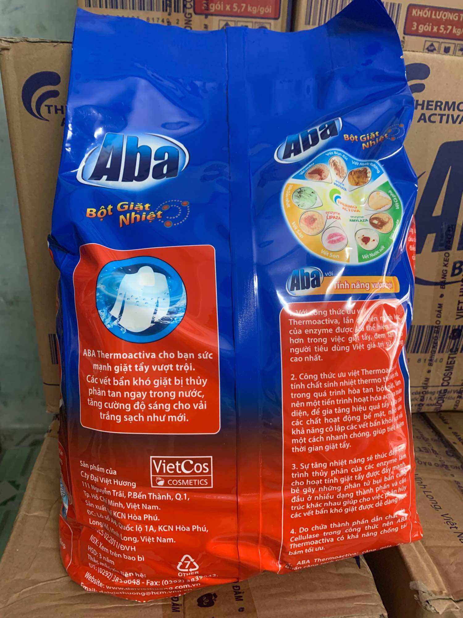 Bột giặt nhiệt Aba 5,7kg sạch tinh tươm
