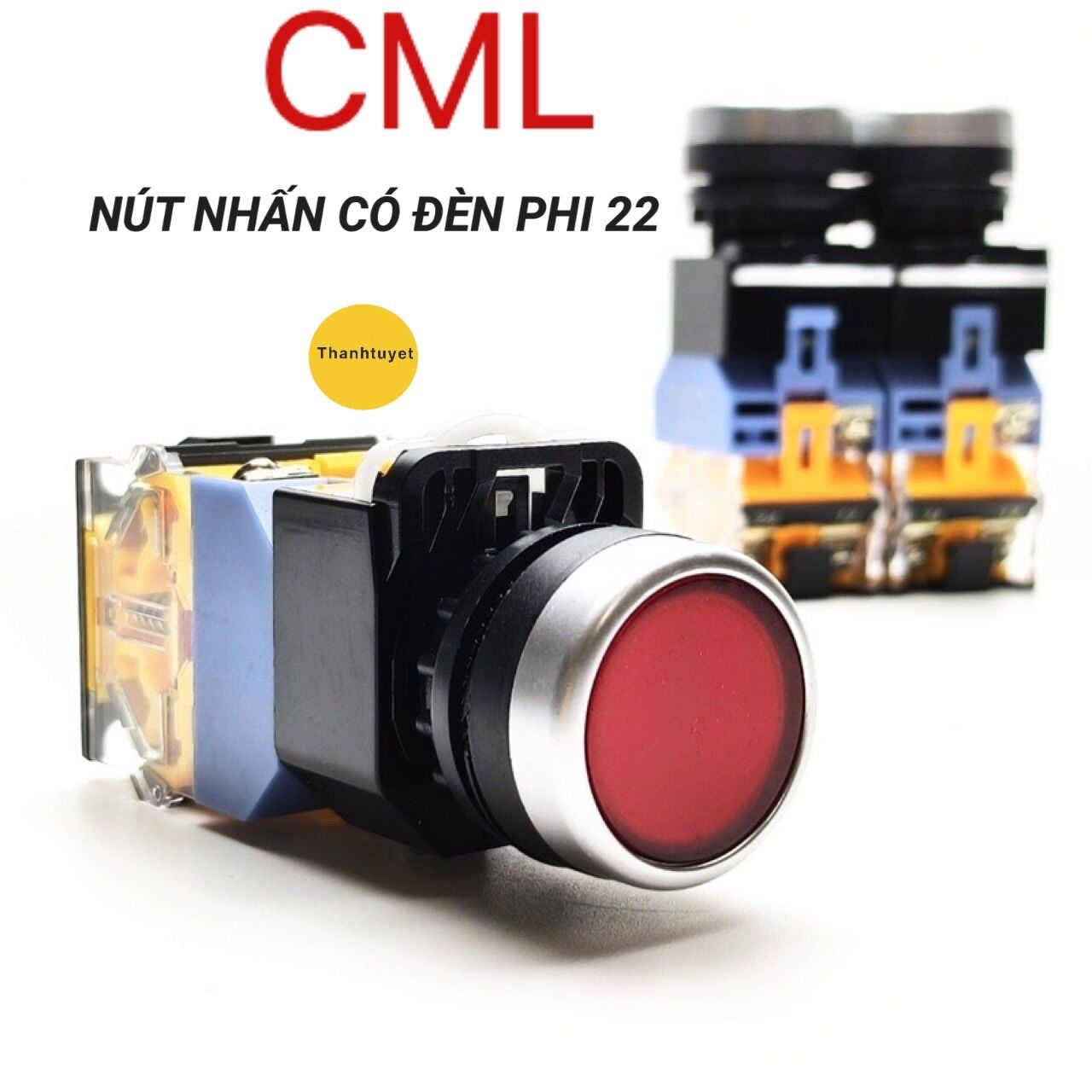Nút nhấn có đèn phi 22 xanh đỏ vàng,nút nhấn nhả nút nhấn tự giữ
