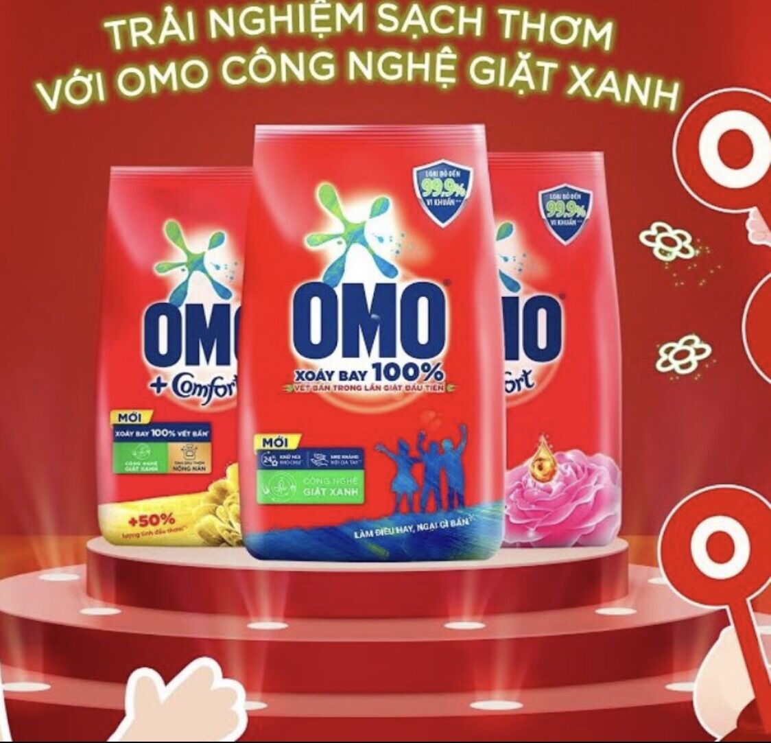 Bột giặt omo công nghệ giặt xanh gói 800g
