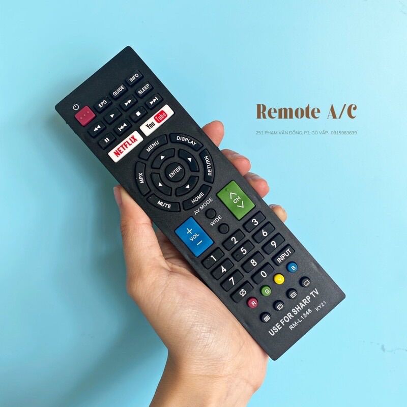 REMOTE TV SHARP 1346 ( tặng pin )