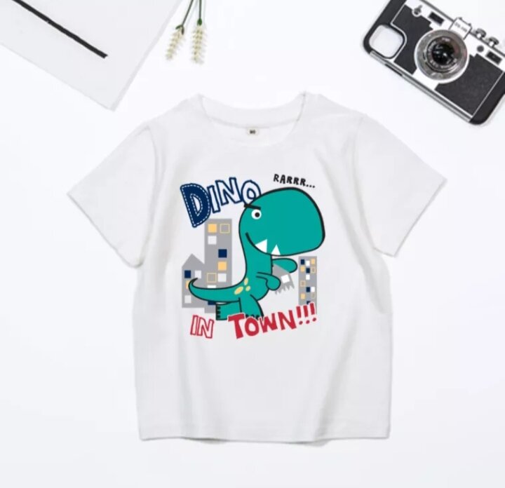 Áo thun in hình khủng long siêu cute cho bé/bé trai/ bé gái