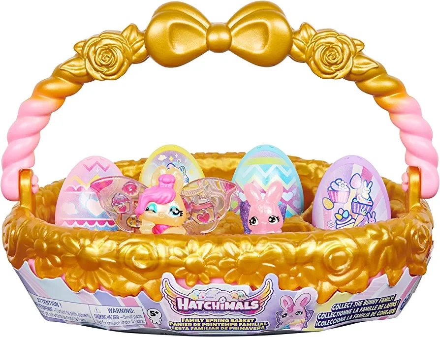 Giỏ trứng Hatchimals CollEGGtibles màu vàng và hồng Bunny Bakers đáng yêu
