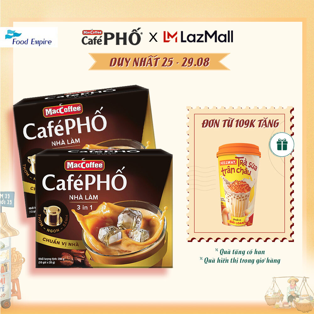 Combo 2 hộp Cà phê Phố Nhà làm - MacCoffee (hộp 10 gói x 28g)