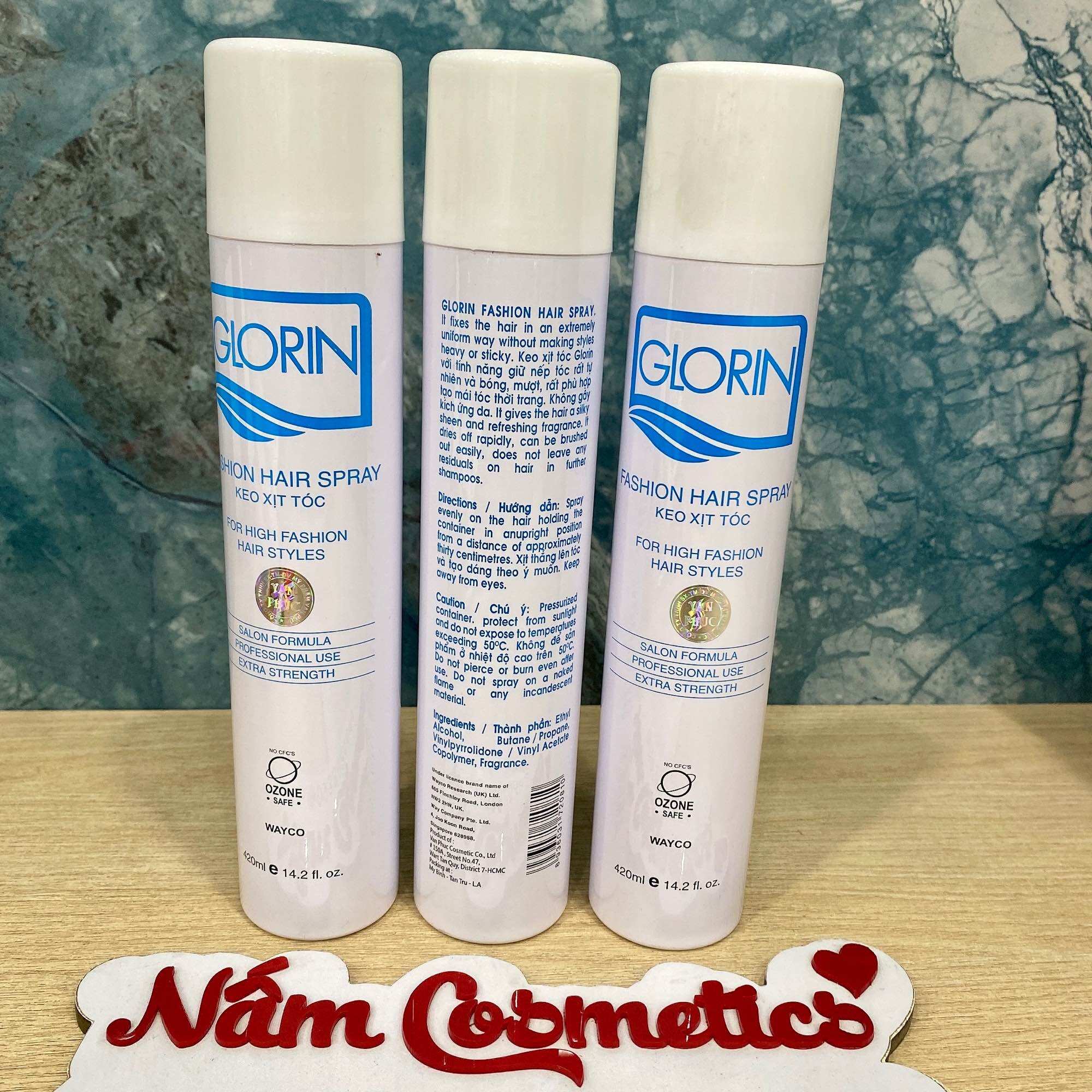 Keo xịt tóc GLORIN mềm (trắng) tạo kiểu tóc thời trang 420ml